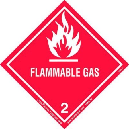 AMERICAN LABELMARK CO LabelMaster® HMSL70 Flammable Gas Label, Worded, PVC-Free Film, 500/Roll HMSL70